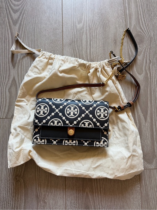 Tory Burch Handbags - Tory Burch T Monogram Embossed Leather Wallet on Chain Crossbody contemporary